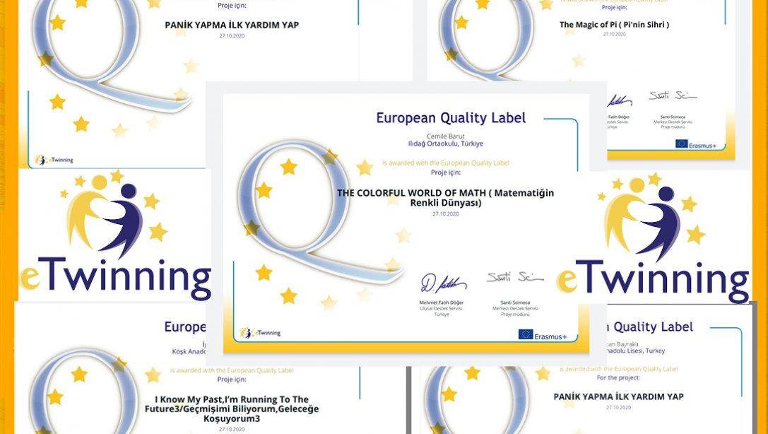 İLÇEMİZDE YÜRÜTÜLEN eTwinning PROJELERİNDEN 7 TANESİ AVRUPA KALİTE ETİKETİ ALMAYA HAK KAZANMIŞTIR